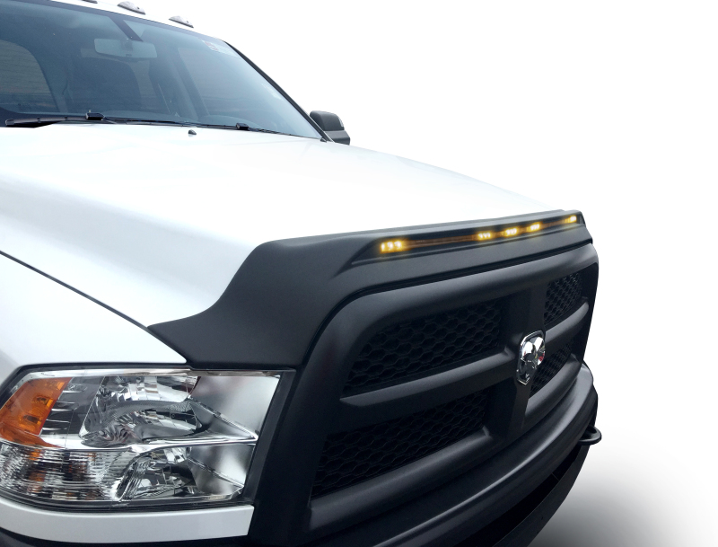 AVS fits  2010-2019 Dodge Ram 2500 Aeroskin Low Profile Hood Shield w/ Lights - Black - 753051