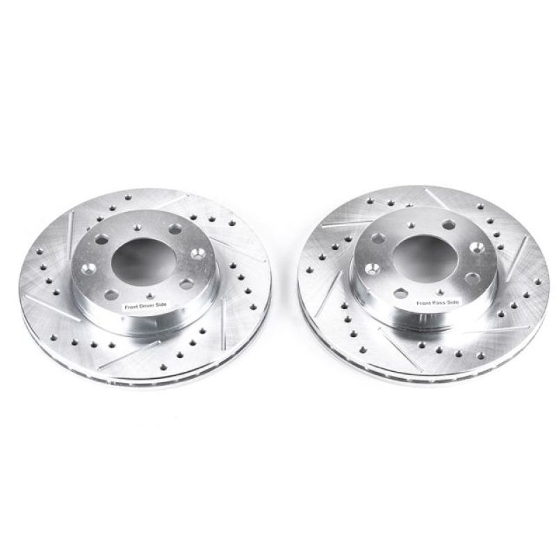 Power Stop 88-91 Honda Civic Front Evolution Drilled & Slotted Rotors - Pair - JBR304XPR