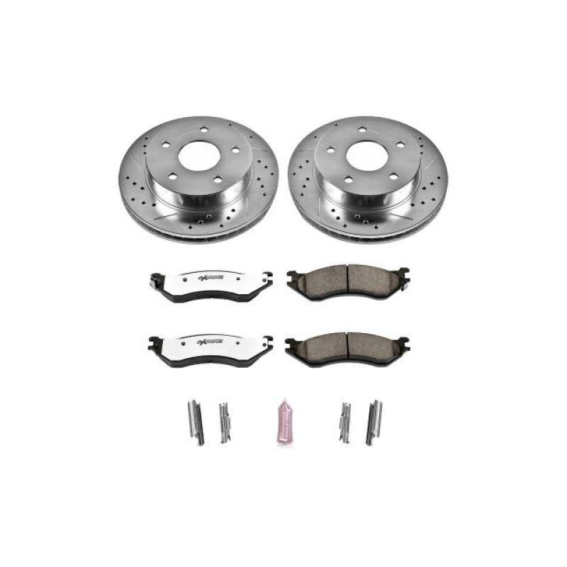 Power Stop K5143-36 Disc Brake Pad and Rotor Kit For Dodge Ram 1500 2000-2001