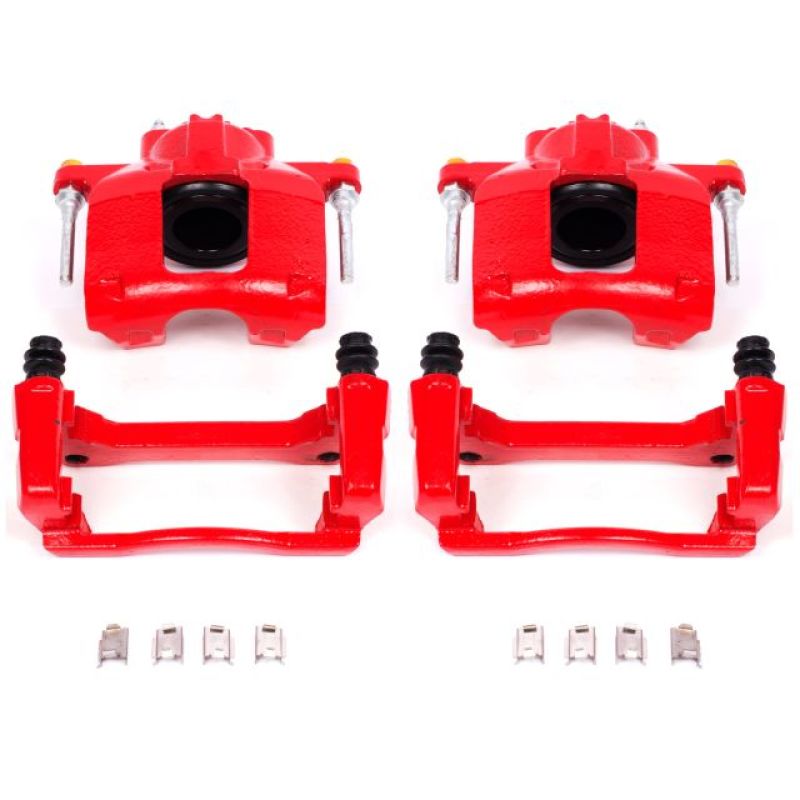 PowerStop S5044 Red Powder Coated Calipers For 18 Jeep Wrangler JK 3.6L