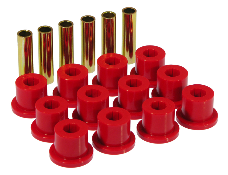Prothane 67-87 GM Rear Spring & Shackle Bushings (w/ 1.5in Bushings) - Red - 7-1001