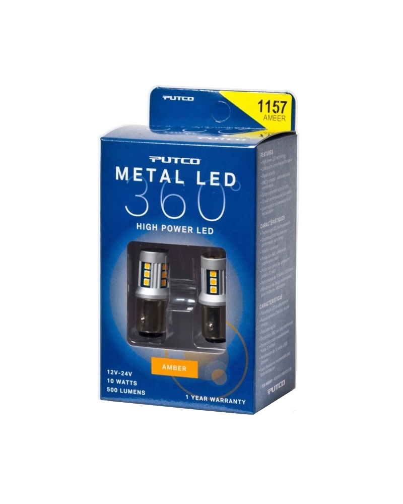 Putco 341157A-360 Metal LED 360, 1157 Bulb Type, Amber NEW