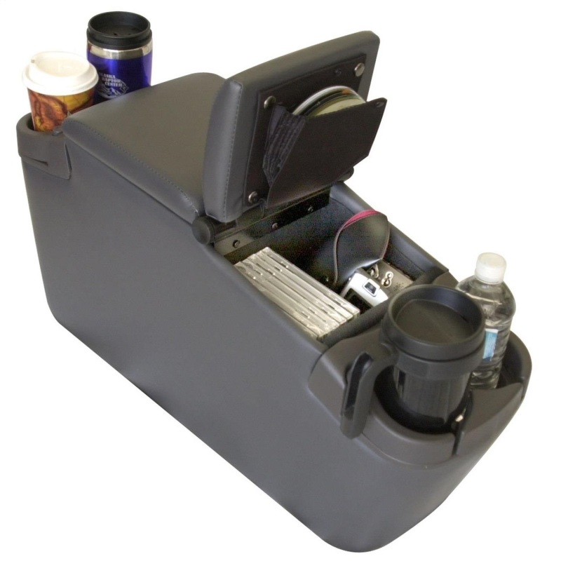 RAMPAGE 39923 Universal Charcoal Mini Van Console w/Padded Armrest; 29" x9" x14"