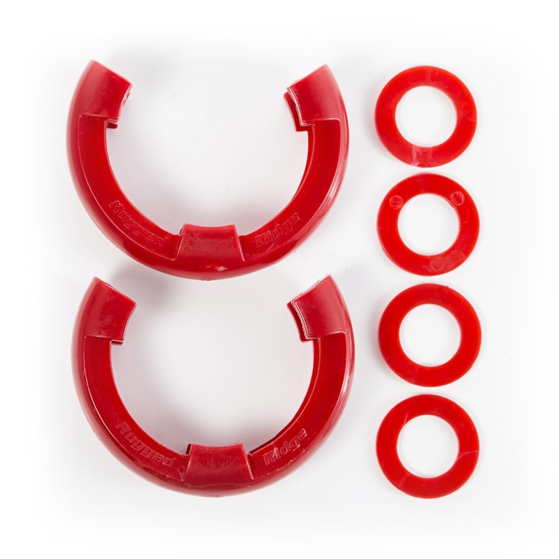 Rugged Ridge 11235.31 D-Ring Isolator Kit; 3/4 in.; Red; Pair