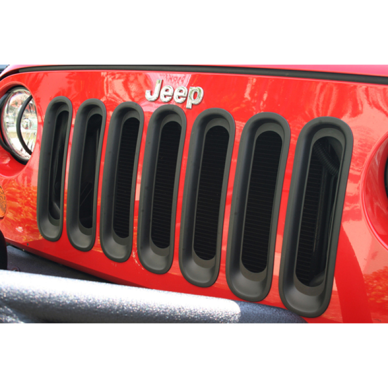 Rugged Ridge 11306.30 Grille Insert Kit Black Trim For 18 Jeep Wrangler JK NEW