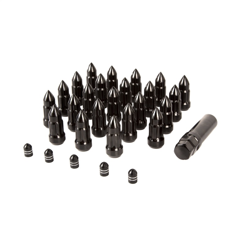 Rugged Ridge Bullet Lug Nut and Valve Stem Cap Kit Black 1/2-20 - 16715.27