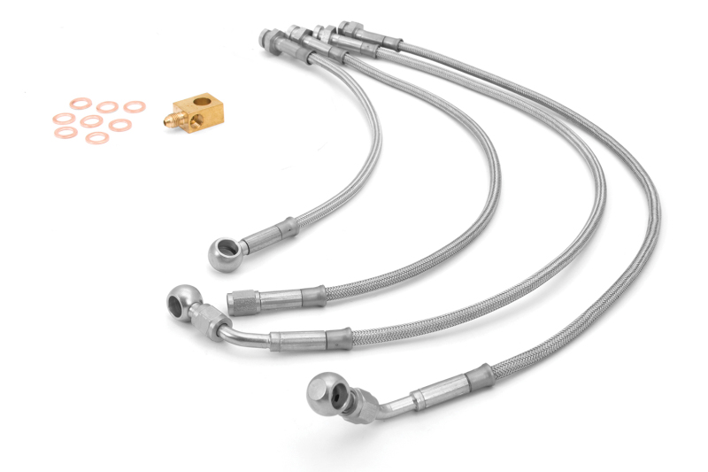 Rugged Ridge 16734.10 Brake Hose Kit Front And Rear Braided Stainless Steel NEW