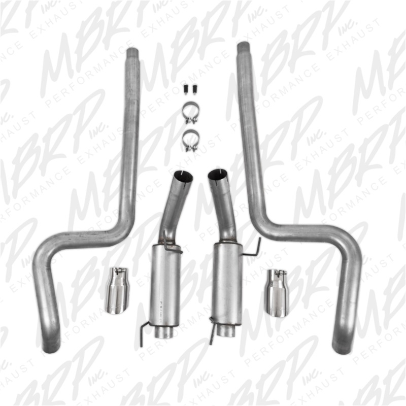 MBRP S7270AL 3" Cat Back Dual Split Rear Race Version AL For 05-10 Ford Mustang