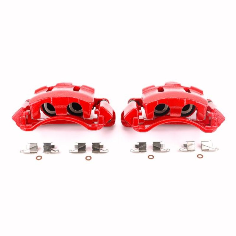 Power Stop S4790 Red Caliper Pair W/Brkt Front NEW