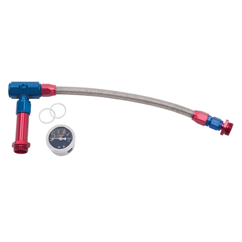Russell 641100 Dual Inlet Carb Fuel Line Kit; Red/Blue; -06AN;