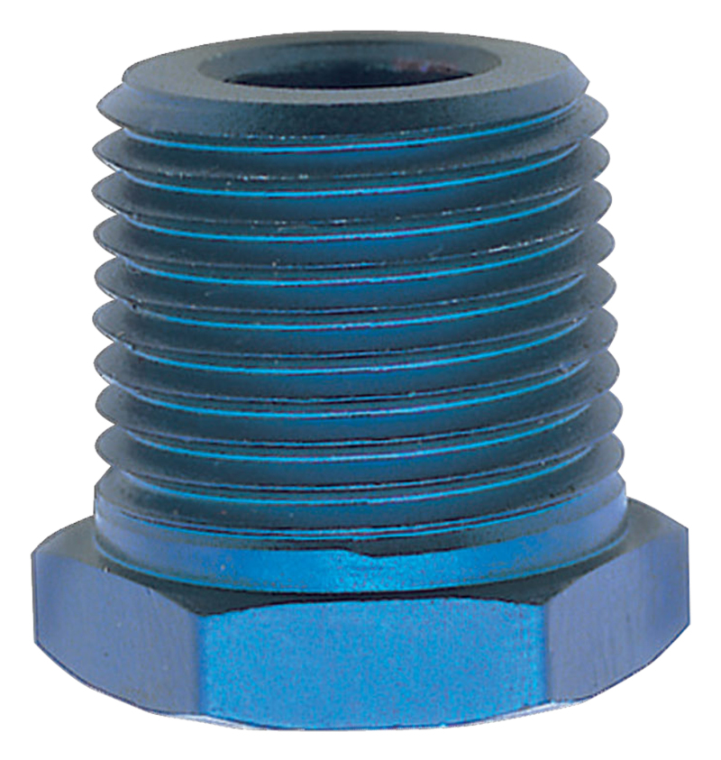 Russell Performance 1/2in Male to 3/8in Female Pipe Bushing Reducer (Blue) - 661580