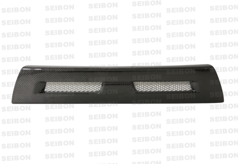 Seibon 08-12 Mitsubishi Lancer Evo X Shaved Emblem Carbon Fiber Front Grill does not fit MR model - FG0809MITEVOX-S