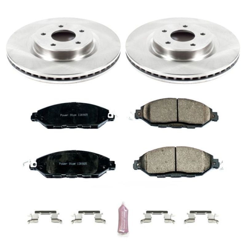 Power Stop KOE6496  Replacement Low-Dust Ceramic Brake Pad and Rotor Kit Front