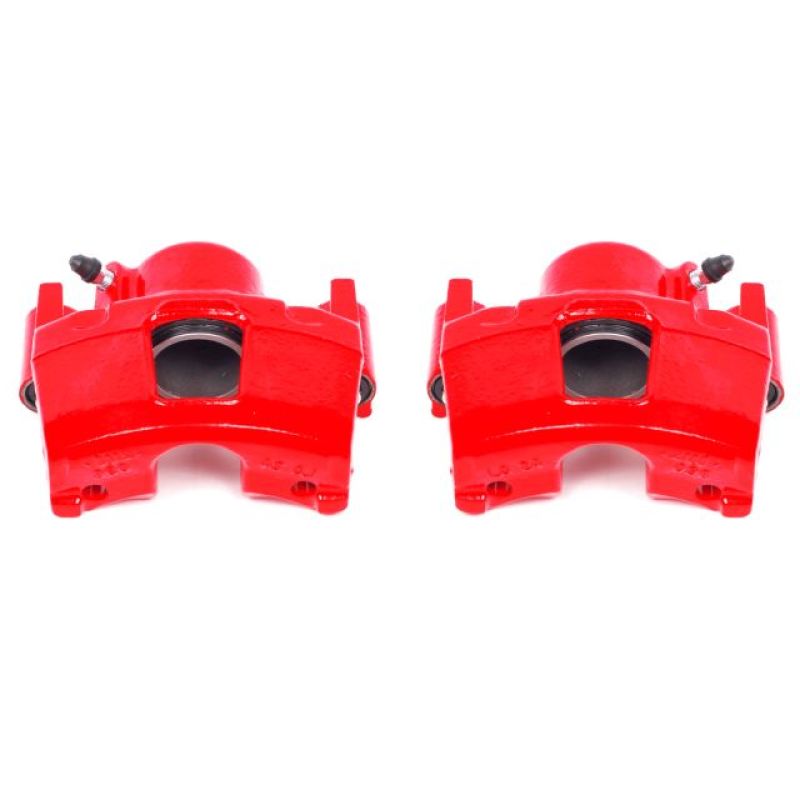 Power Stop 90-98 Buick Skylark Front Red Calipers w/o Brackets - Pair - S4356