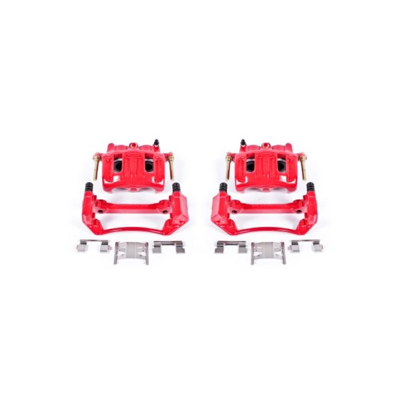 Power Stop 97-01 Ford F-150 Front Red Calipers w/Brackets - Pair - S4634