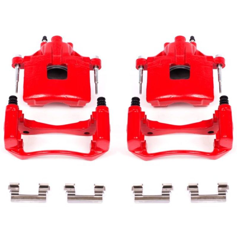 Power Stop S4638A Red Caliper Pair W/Brkt Front NEW