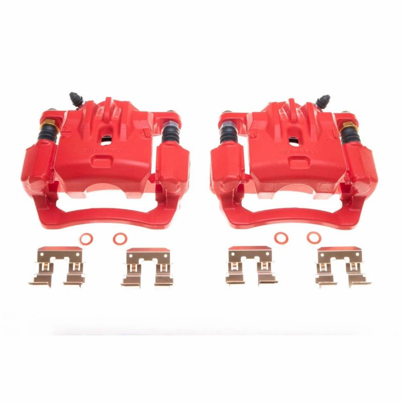 Power Stop 16-18 Subaru Crosstrek Rear Red Calipers - Pair - S7028
