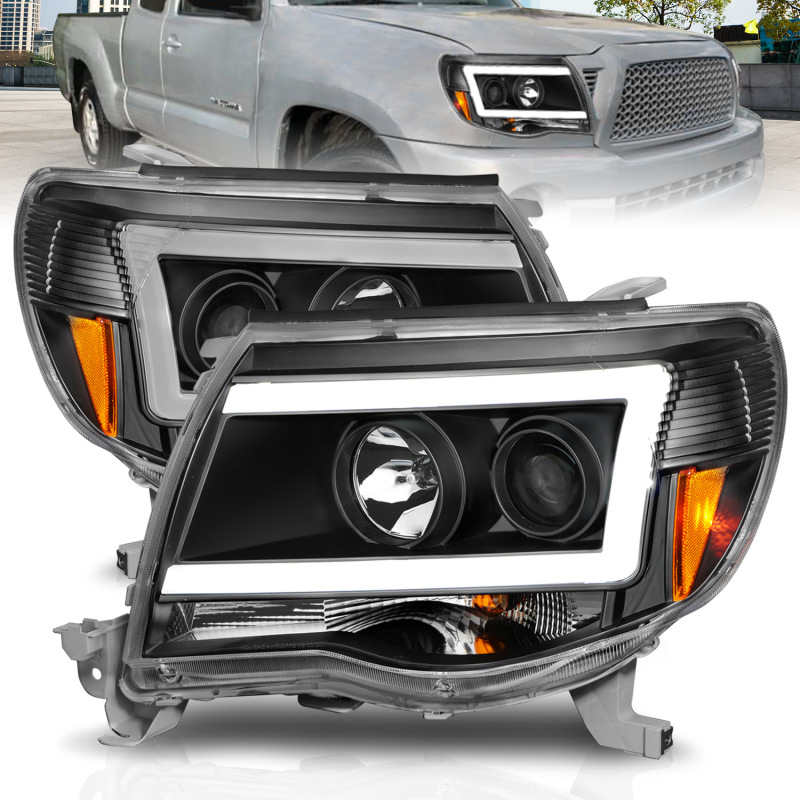 Anzo 111517 Projector Light Bar Style Headlights Black Clear Amber