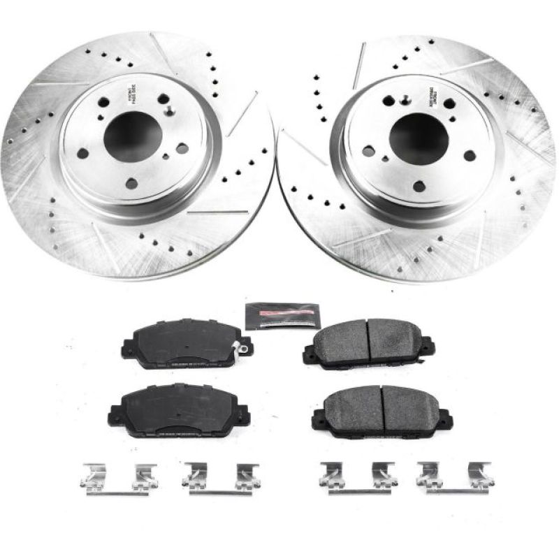 Power Stop K8165 Z23 Evolution Sport Ceramic Front Brake Pad and Rotor Kit NEW
