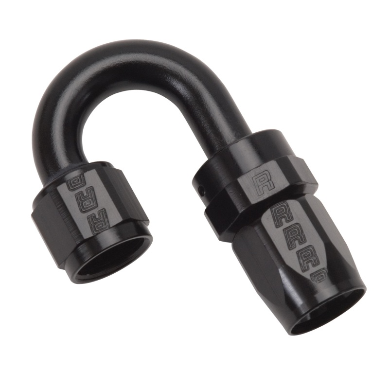 Russell Performance 613515 Full Flow 180 Degree Swivel Hose End -8AN Black Alum