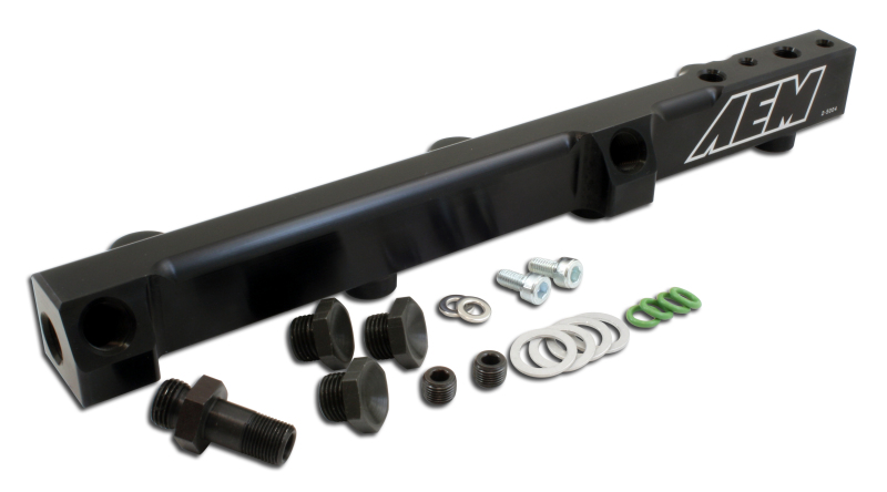 AEM fits 90-93 Accord DX/LX/SE/EX & 92-01 Prelude S/Si/Si VTEC Black Fuel Rail - 25-104BK