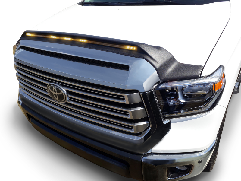 AVS fits  2014-2019 Toyota Tundra Aeroskin Low Profile Hood Shield w/ Lights - Black - 753094