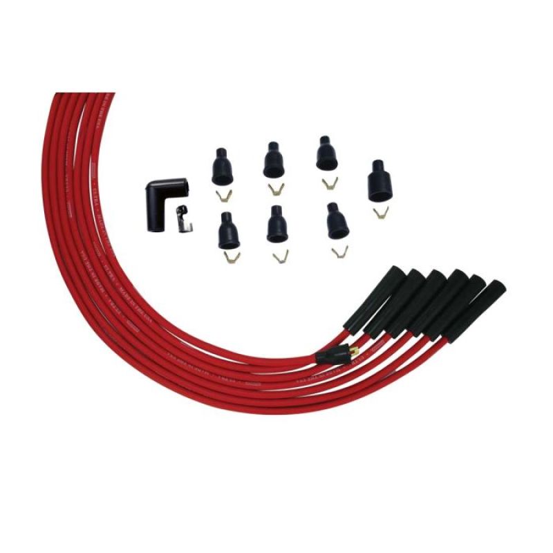 Moroso 6 Cyl 90 Deg Boot Non-HEI Ultra Spark Plug Wire Set - Red - 52003