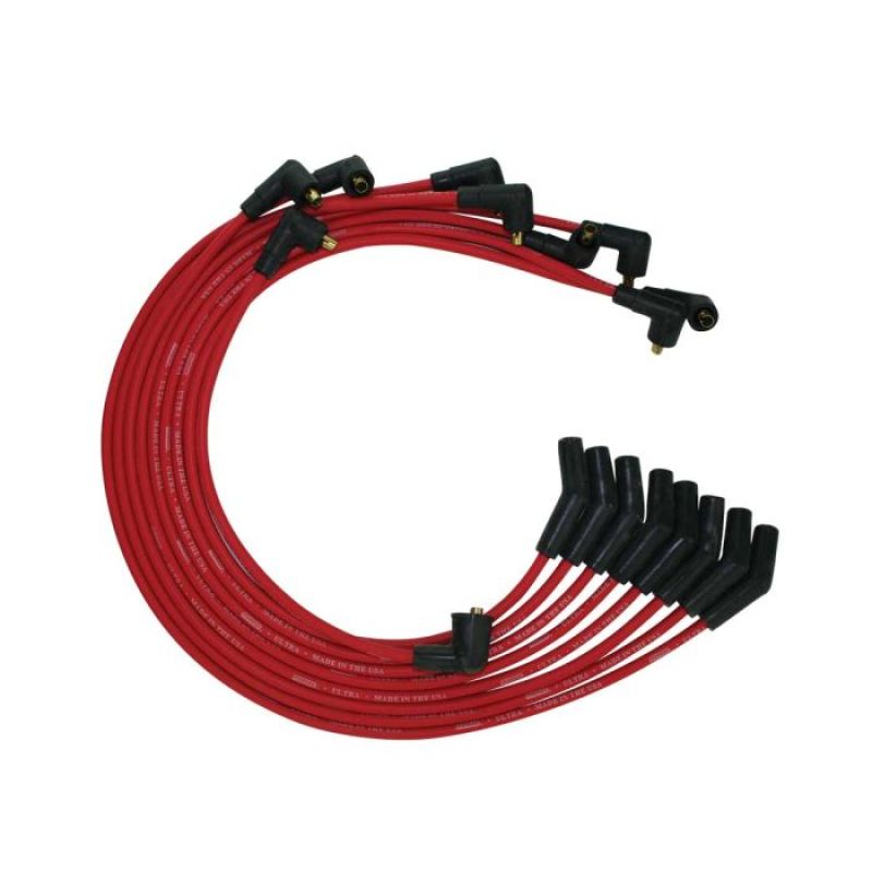 Moroso Ford 351C/390/429/460 Unsleeved Non-HEI 135 Ends Ultra Spark Plug Wire Set - Red - 52075