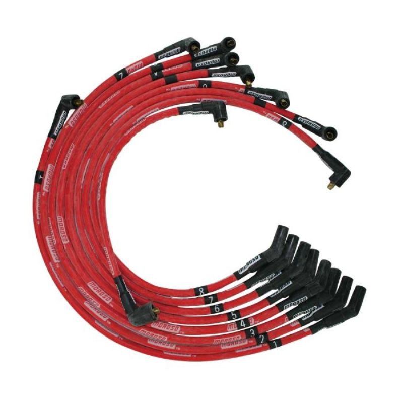 Moroso Ford 351C/390/429/460 Sleeved Non-HEI 135 Boots Ultra Spark Plug Wire Set - Red - 52575