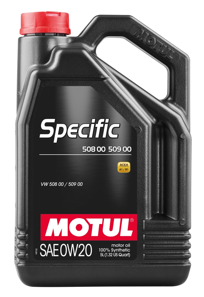 Motul 5L Specific 508 0W20 Oil - Acea A1/B1 / VW 508.00/509.00 / Porsche C20 - 107384
