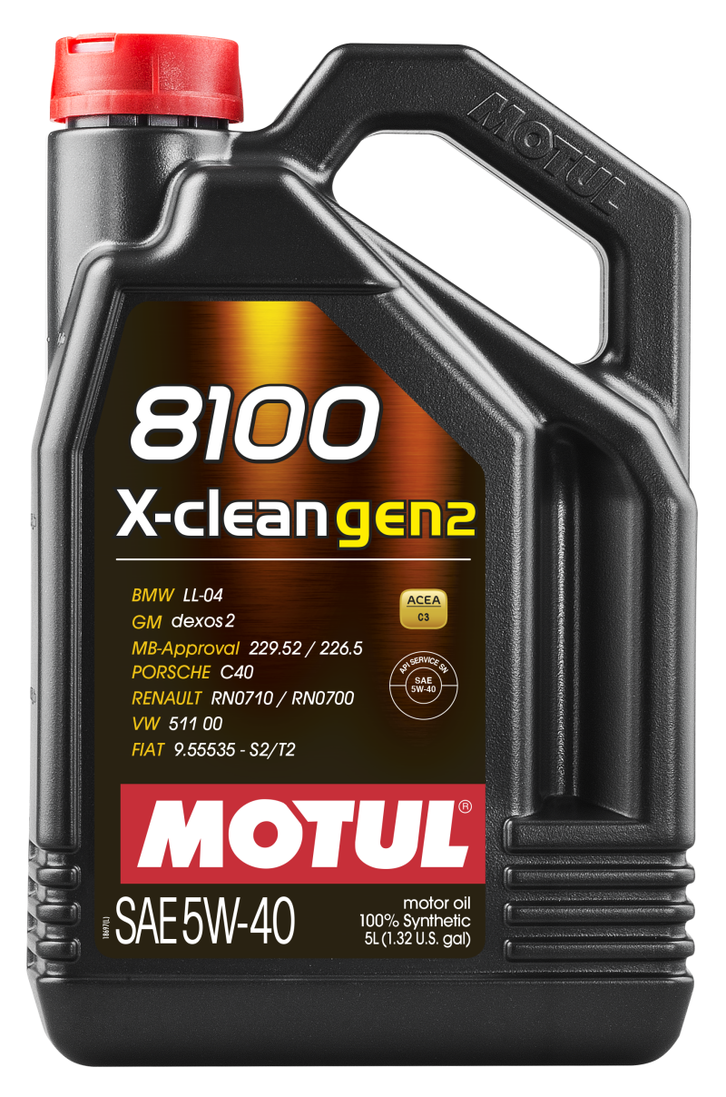 Motul 5L Synthetic Engine Oil 8100 X-CLEAN Gen 2 5W40 - 109762