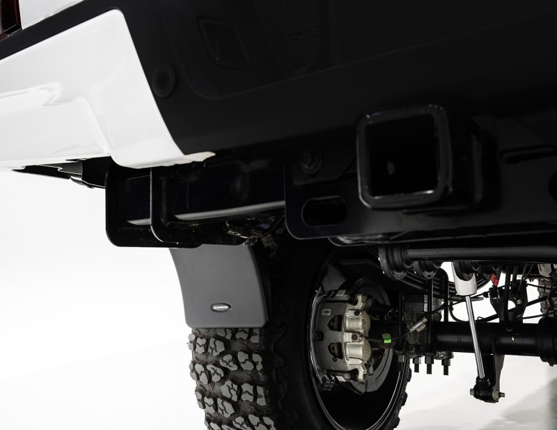 Bushwacker MUD-30040 Trail Armor Rear Mud Flaps, Pocket/Rivet Style - Black