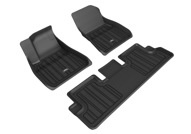 3D MAXpider fits 2020-2022 Tesla Model 3 Elitect 1st & 2nd Row Floormats - Black - E1TL02601809