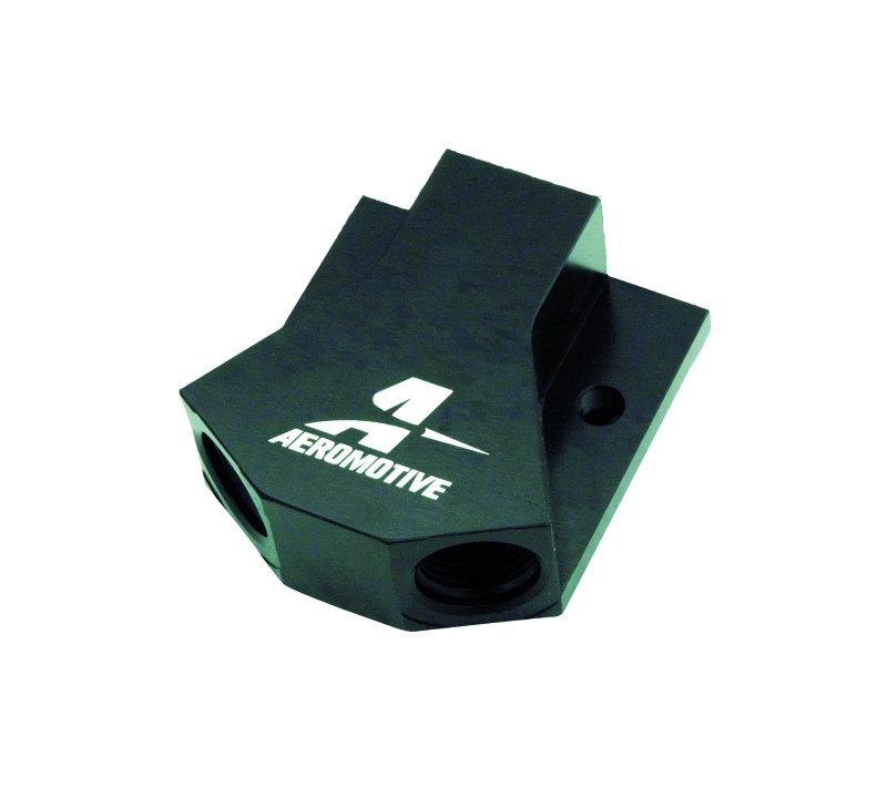 Aeromotive 15620 Fuel Block Y-Type Billet -10AN O-Ring Inlet -8AN O-Ring Outlets