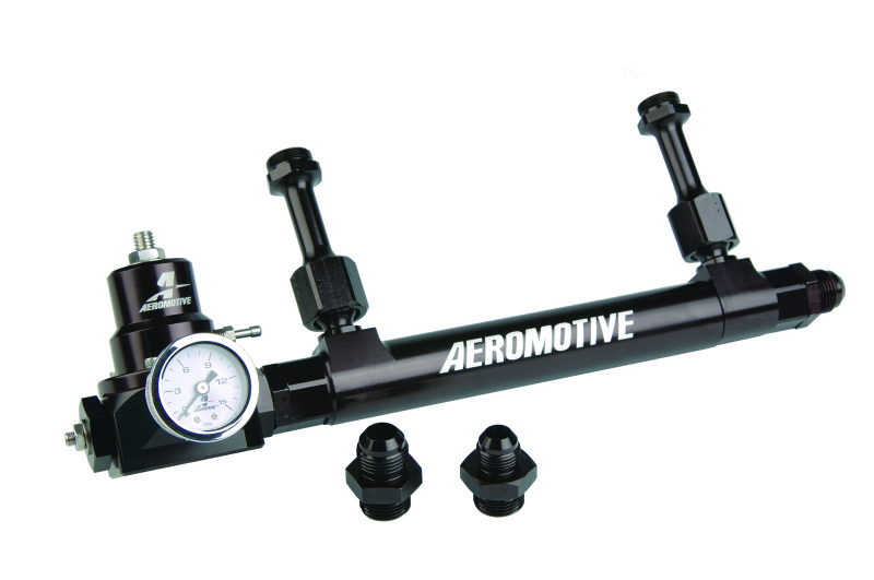 Aeromotive 17249 Fuel Log Billet Aluminum Black Adjustable Holley 4150 4500 Kit