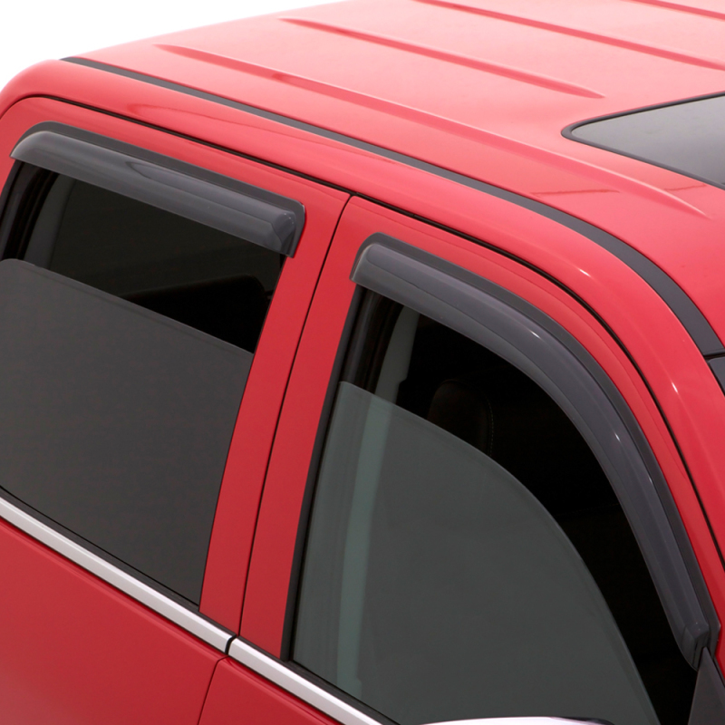 AVS fits  09-18 Dodge RAM 1500 Quad Cab Ventvisor Outside Mount Window Deflectors 4pc - Smoke - 94101