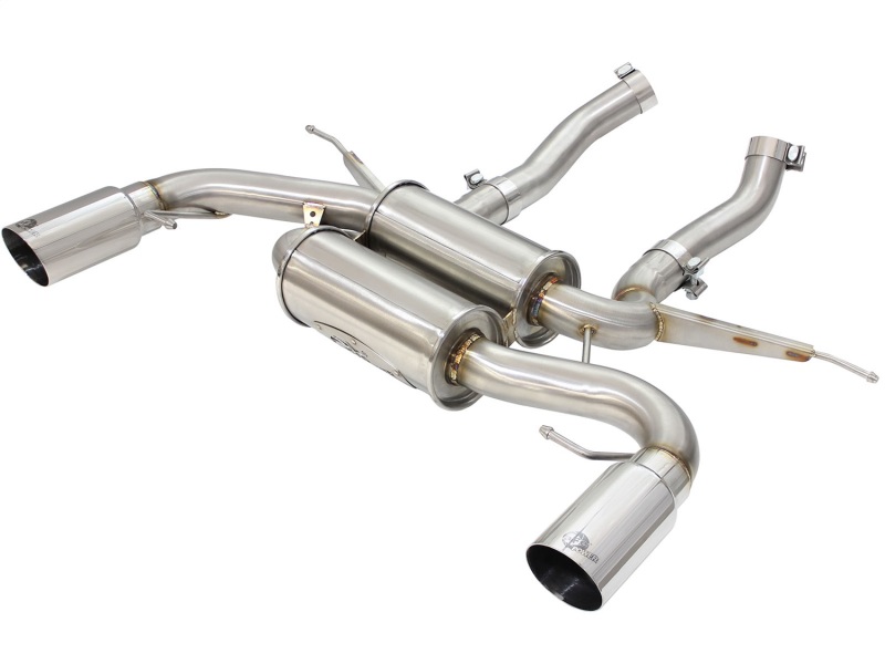 aFe MACHForce XP 2.5in Axle Back Stainless Exhaust w/ Polished Tips 07-13 BMW 335i 3.0L L6 (E90/92) - 49-36327-P