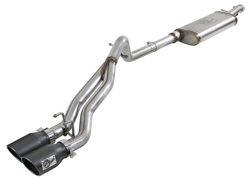 AFE 49-48054-B Rebel Series 2-1/2in 409 SS Cat-Back Exhaust System w/Black Tip