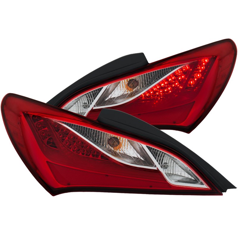 ANZO 2010-2013 Hyundai Genesis LED Taillights Red/Clear - 321334