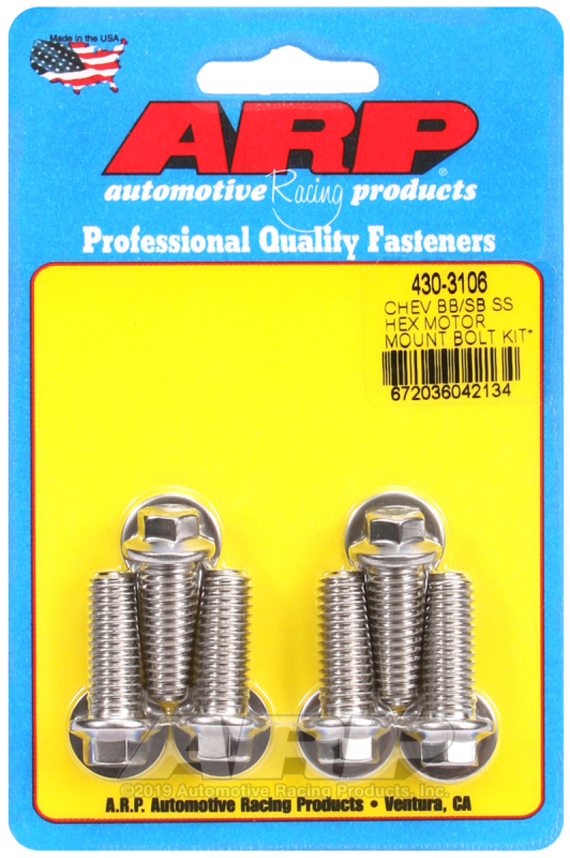 ARP 430-3106 - Motor Mount Bolts w/Energy Suspension Mount For Chevy V6/V8