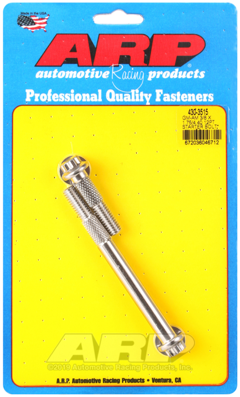 ARP 430-3515 - For GM 3/8 X 1.750/4.400 12Pt SS Starter Bolt Kit