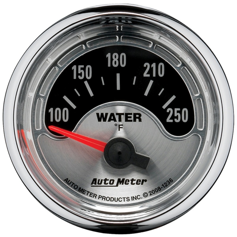 Auto Meter 1236 2-1/16" American Muscle Water Temperature Gauge 100-250 F NEW - 1236