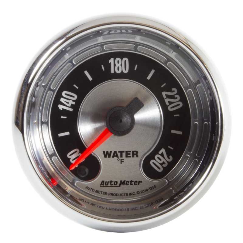 Auto Meter 1255 2-1/16" American Muscle Water Temperature Gauge; 100-260  Deg.F - 1255