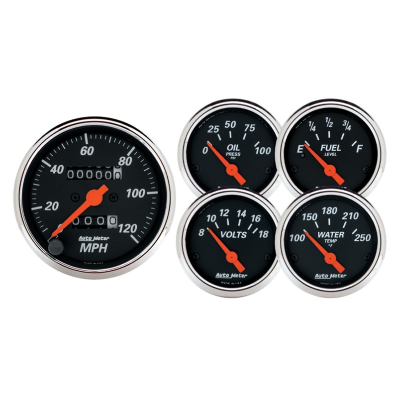 Auto Meter 1420 5 Pc. Gauge Kit; 3-1/8"/2-1/16"; Mech. Speedometer NEW