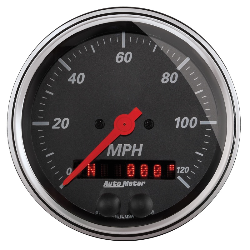 Auto Meter 1449 Speedometer; 3 3/8"; 120Mph; Gps; Designer Black