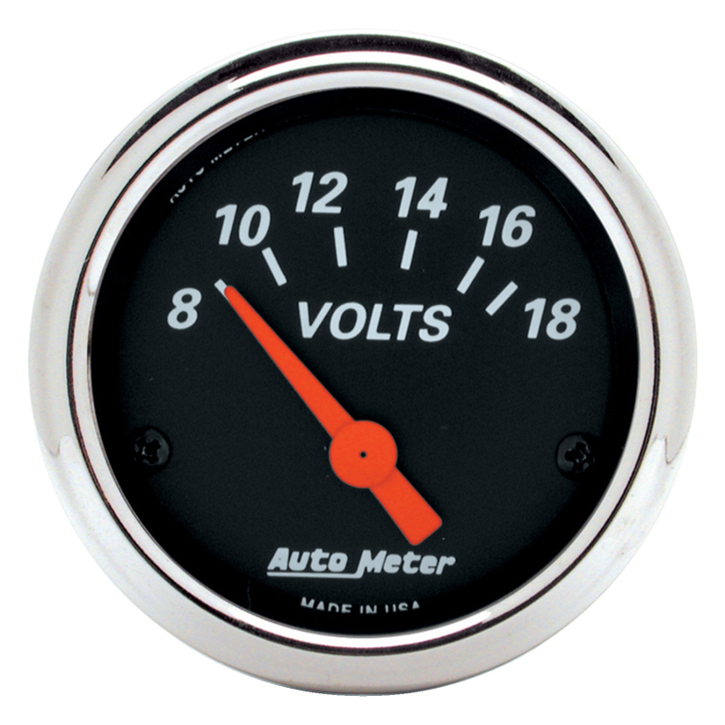 Auto Meter 1483 2-1/16" Voltmeter Gauge 8-18V Air-Core Designer Black