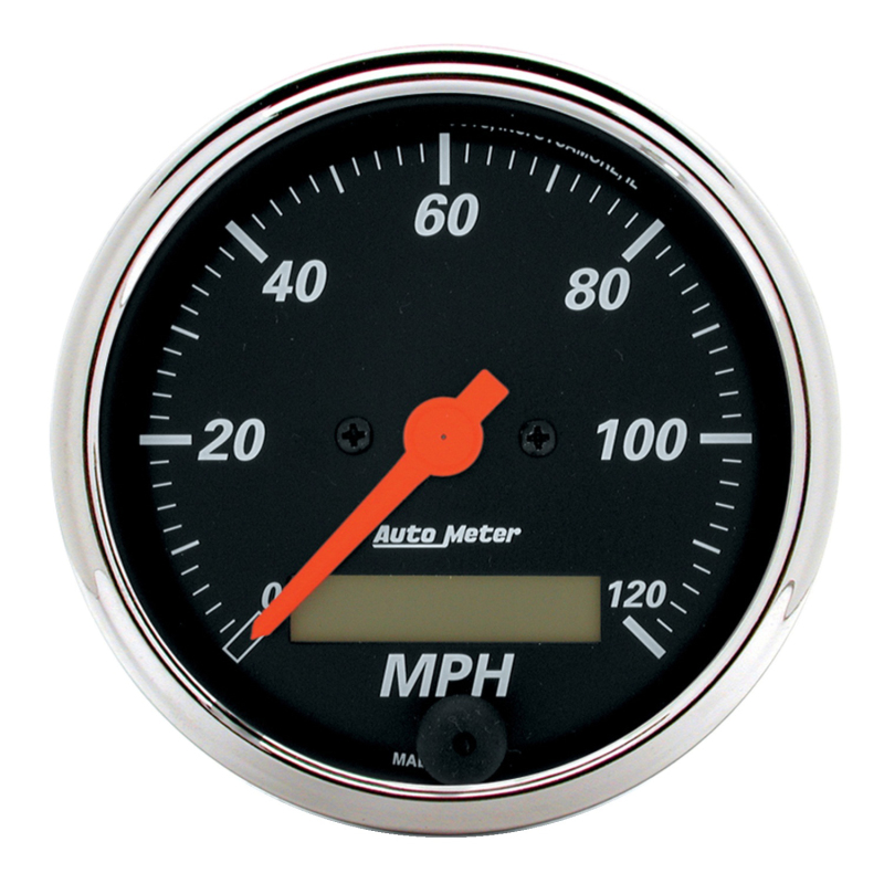 Auto Meter 1487 Gauge Speedo. 3 1/8In. 120Mph Elec. Prog. W/Lcd Odo Designer Blk