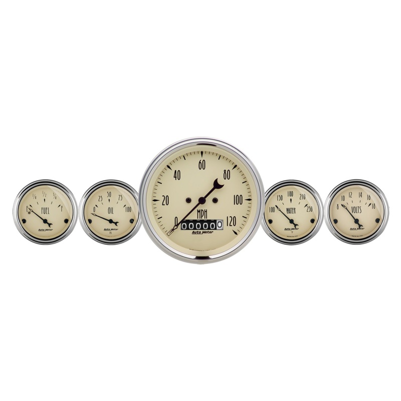 Auto Meter 1840 5 Pc. Gauge Kit; 3-3/8"/2-1/16"; Elec. Speedometer