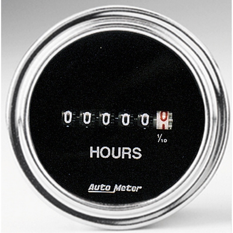 Auto Meter 2587 2-1/16" Traditional Chrome Electric Hourmeter Gauge