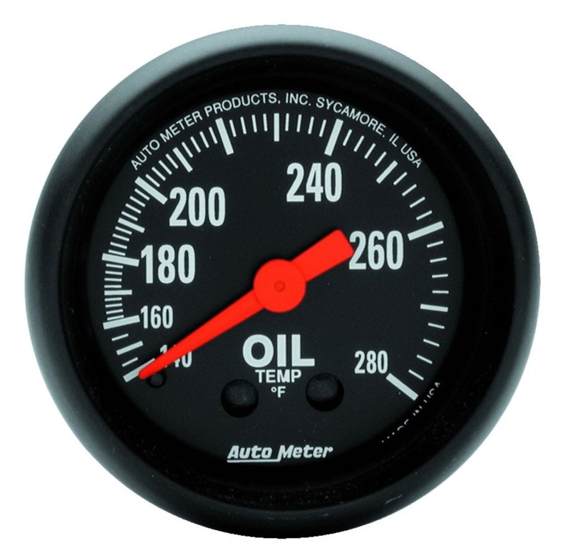 Auto Meter 2609 2-1/16" Z-Series Mechanical Oil Temperature Gauge 140-280 F NEW - 2609